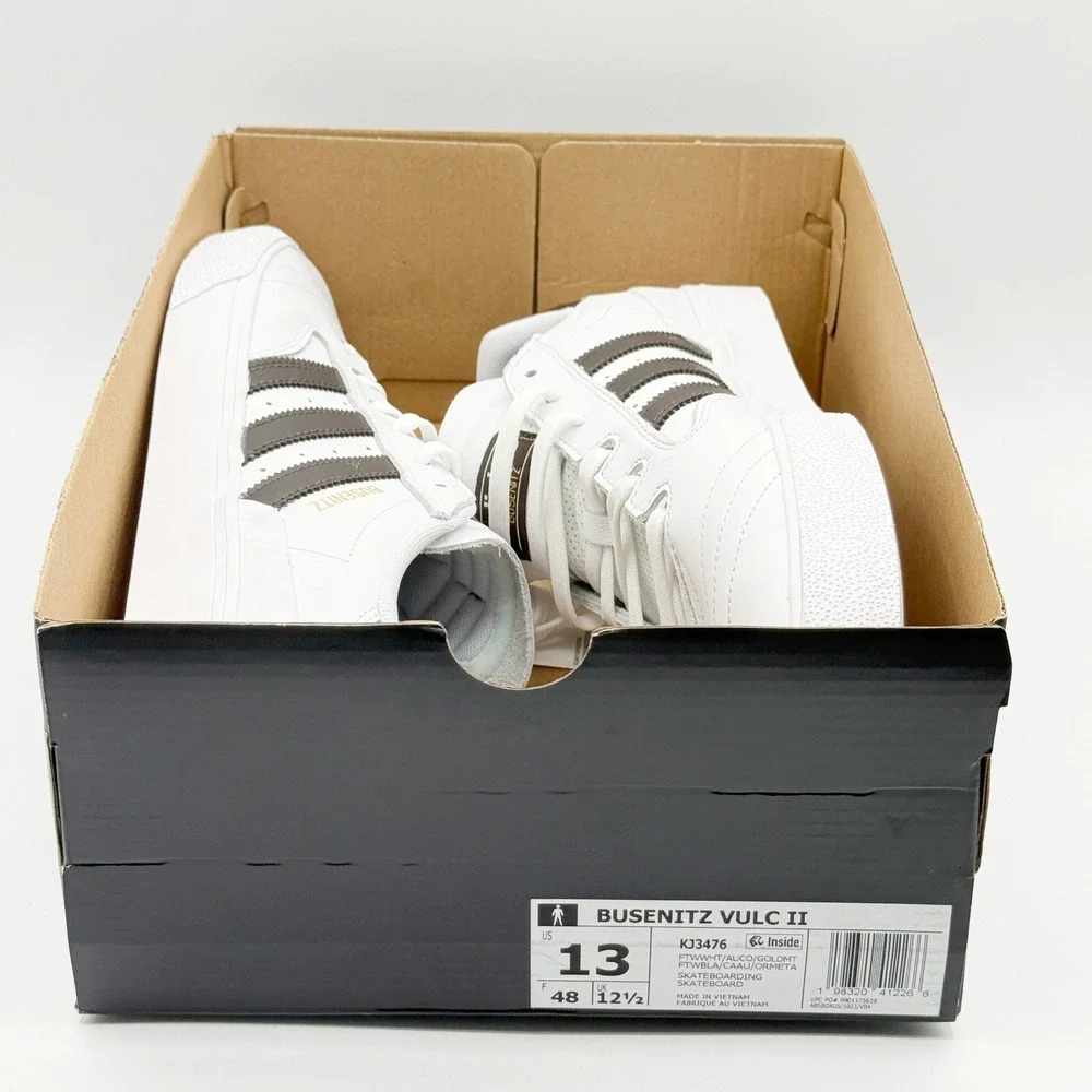 Adidas Busenitz Vulc II Mens Size 13 Cloud White Aurora Coffee KJ3476 NEW
